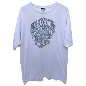 Volcom Graphic T Shirt Mens Medium White Skate Surf Logo Tee